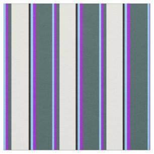 Light Sky Blue, Violet, Grau, Mint Cream & Black Stoff