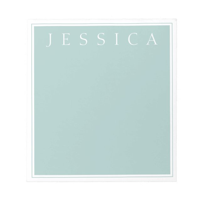 Light Slate Blue Gray | Ihr Name Notizblock (Vorderseite)