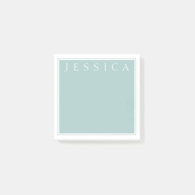 Light Slate Blue Gray | Ihr Name Post-it Klebezettel (Vorderseite)
