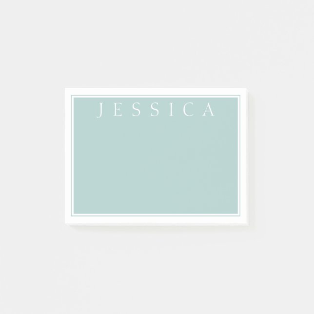 Light Slate Blue Gray | Ihr Name Post-it Klebezettel (Vorderseite)