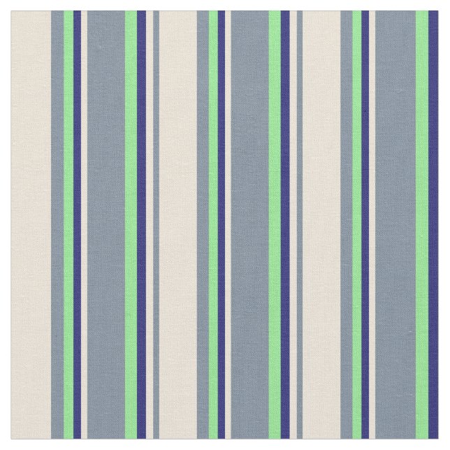 Light Slate Grau, Bisque, Midnight Blue & Green Stoff (Nahaufnahme)