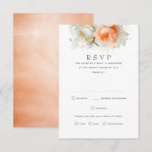 Light Soft Floral Terracotta Wedding RSVP Cards