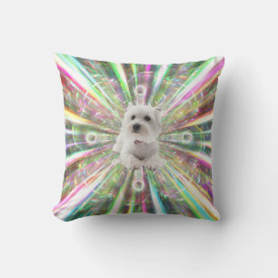 Light Speed Westie Terrier Dog Kissen