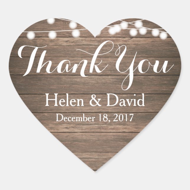 Light Strings Danke Gastgeschenk Hochzeit Stickers (Vorderseite)