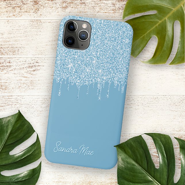 Light Summer Sky Blue Glitzer Art Pattern Case-Mate iPhone Hülle (Von Creator hochgeladen)