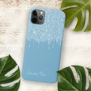 Light Summer Sky Blue Glitzer Art Pattern iPhone 16 Pro Max Hülle