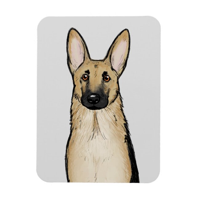 Light Tan German Shepherd Dog | Niedliche Hauskuns Magnet (Vertikal)