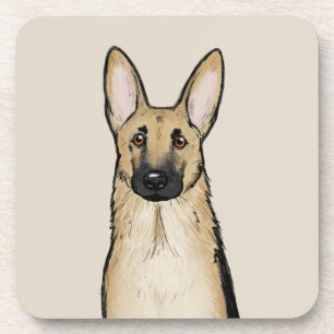 Light Tan und Black German Shepherd Dog Pet Art Getränkeuntersetzer