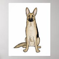 Light Tan und Black German Shepherd Dog | Pet Art