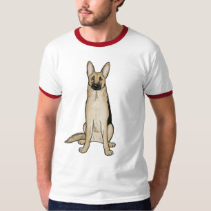 Light Tan und Black German Shepherd Dog Pet Art T-Shirt