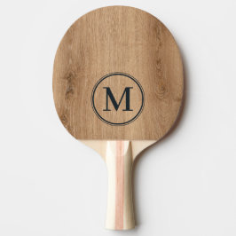 Light Teak Wood Monogram Tischtennis Schläger