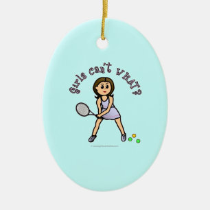 Light Tennis Player Girl Keramikornament