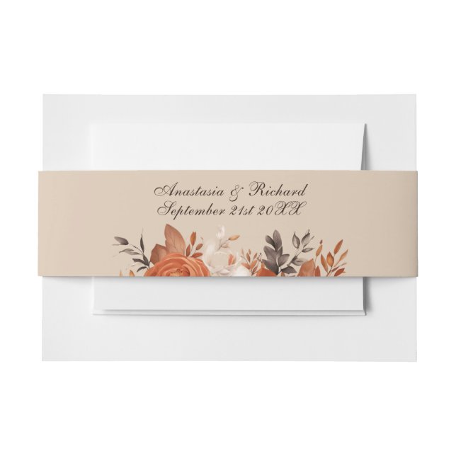 Light Terracotta and Burnt Orange Wedding Einladungsbanderole (Vorderseite Beispiel)