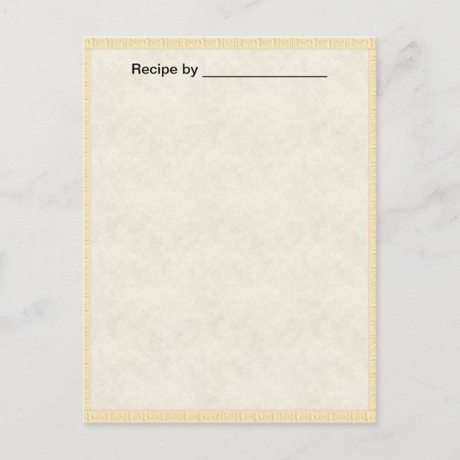 Light Textured Rezept Blank #2 Karte (Vorderseite)