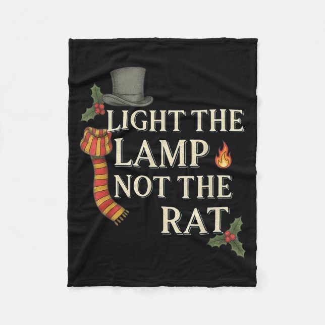 Light The Lamp Not The Rat Christmas Funny Novelty Fleecedecke (Vorderseite)