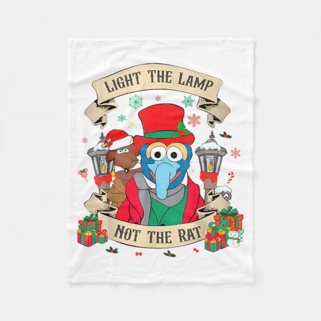 Light The Lamp Not The Rat Funny Christmas Matchin Fleecedecke (Vorderseite)