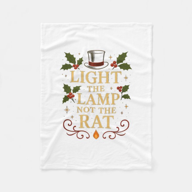 Light The Lamp Not The Rat Funny Christmas Matchin Fleecedecke (Vorderseite)