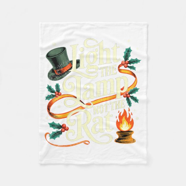 Light The Lamp Not The Rat Funny Christmas Matchin Fleecedecke (Vorderseite)