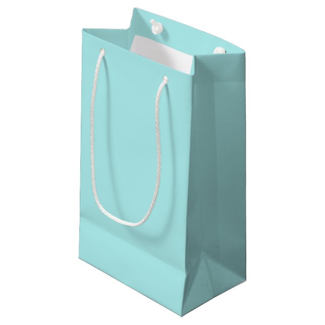 Light Türkis Kleine Geschenktasche Geschenktüte (Vorderseite Schrägansicht)