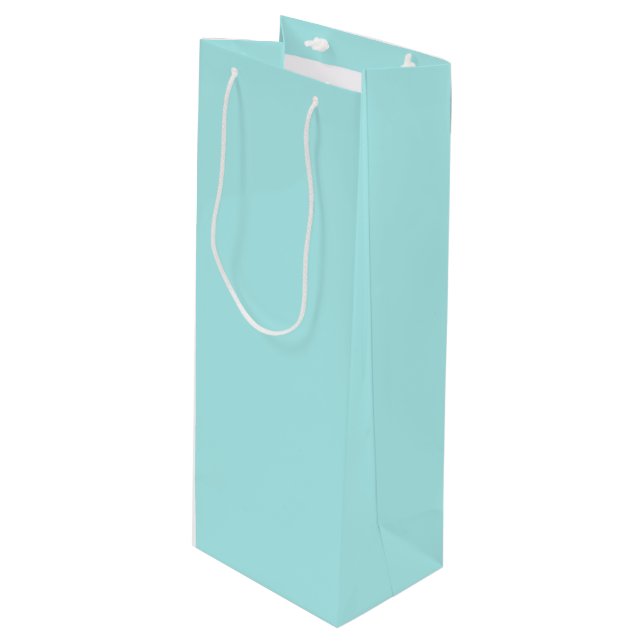Light Turquoise Wine Geschenktasche Geschenktüte Für Weinflaschen (Vorderseite Schrägansicht)