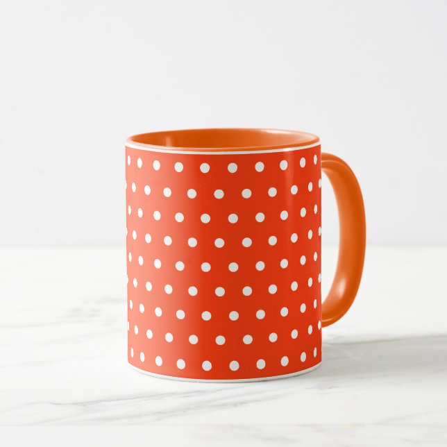 Light Violet White Polka Dots Saubere einfache Min Tasse (VorderseiteRechts)