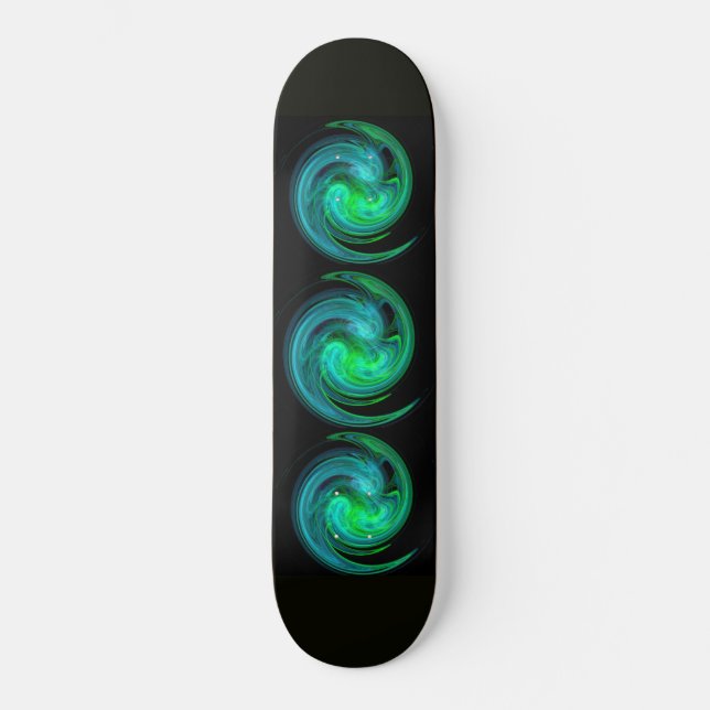 LIGHT VORTEX, schwarz, blau Skateboard (Vorderseite)