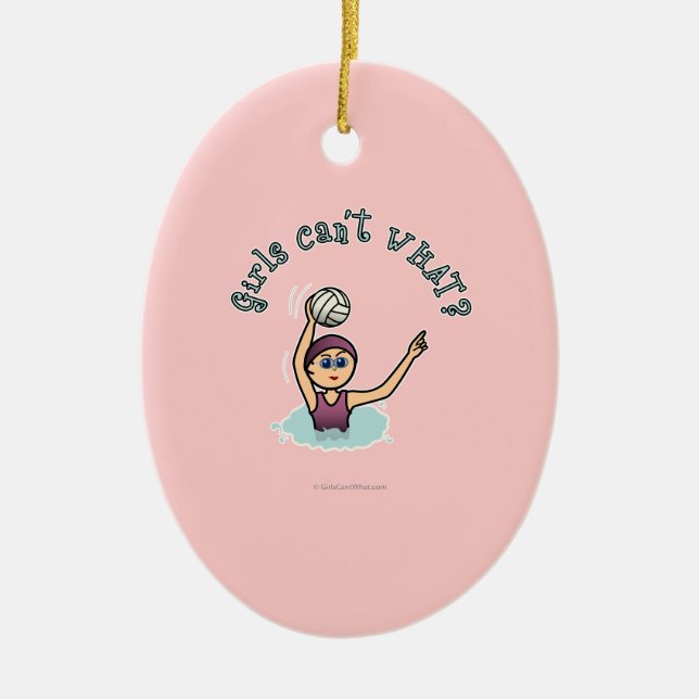 Light Water Polo Player Girl Keramikornament (Vorne)