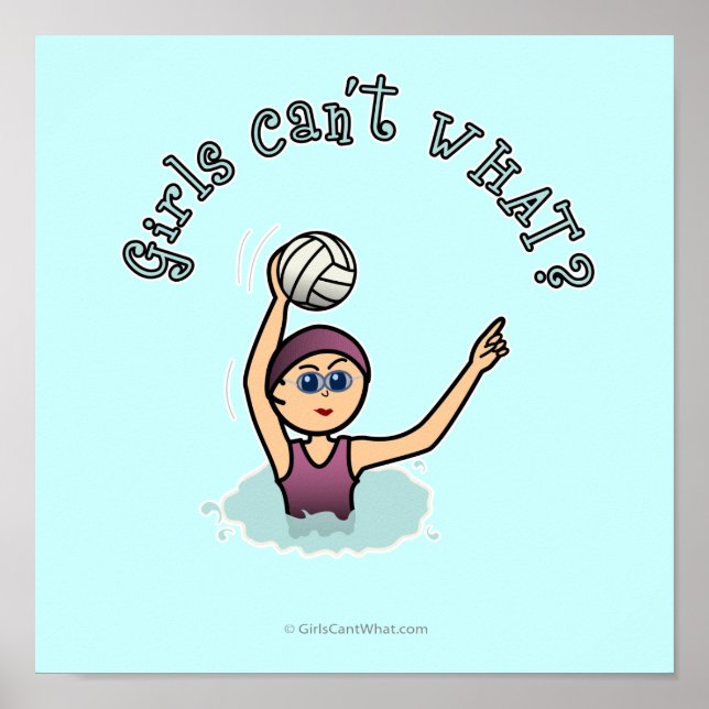 Light Water Polo Player Girl Poster (Vorne)