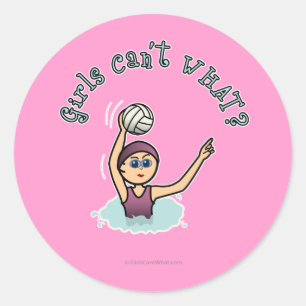 Light Water Polo Player Girl Runder Aufkleber