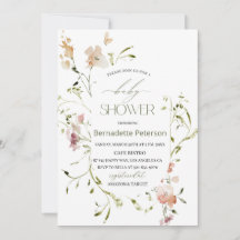 Light Watercolor Wildblumen Babydusche