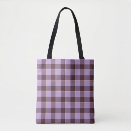 Light Wisteria and Livid Brown Plaid Purple Tasche