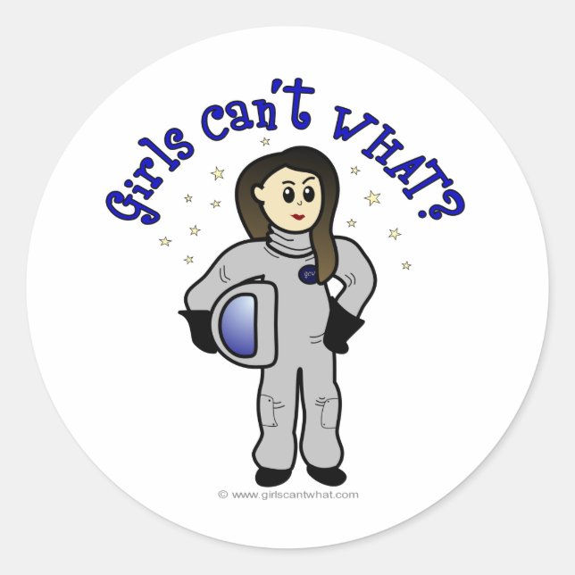 Light Woman Astronaut Runder Aufkleber (Vorderseite)