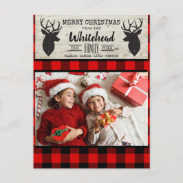 Light Wood Deer Red Black Buffalo Foto Feiertagspostkarte