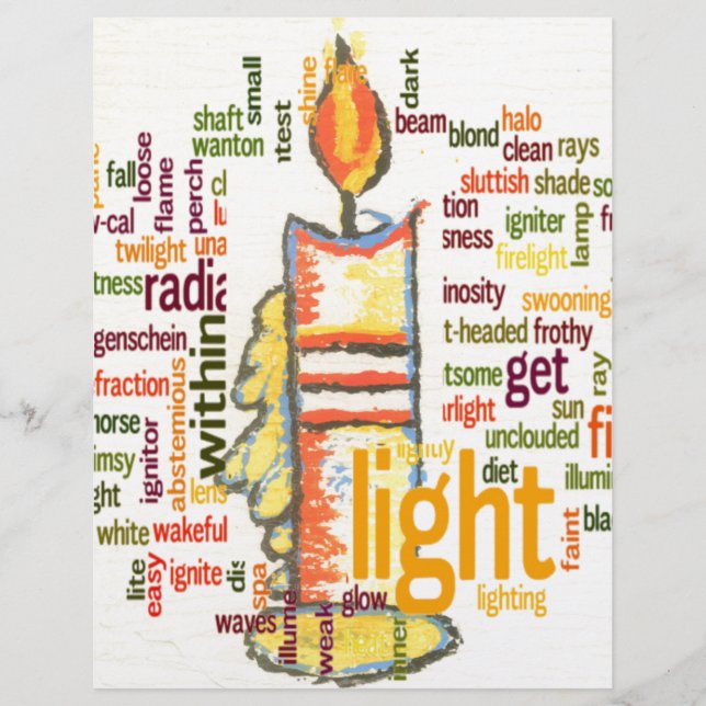 Light Word Cloud Art Print (Vorderseite)