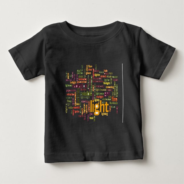 Light Word Cloud Art Print Baby T-shirt (Vorderseite)