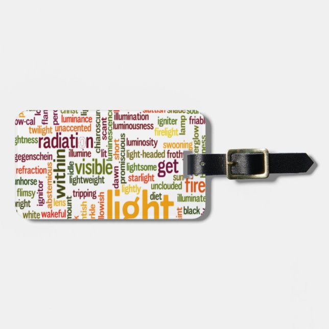 Light Word Cloud Art Print Gepäckanhänger (Vorderseite horizontal)