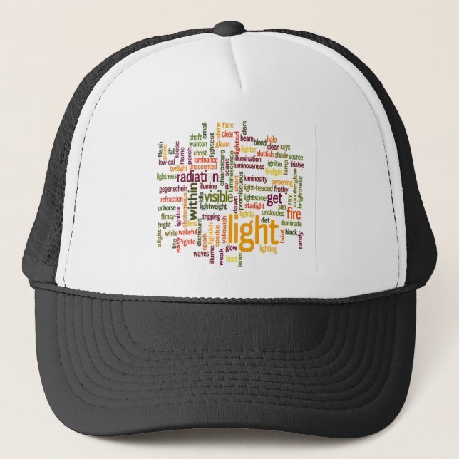 Light Word Cloud Art Print Truckerkappe (Vorderseite)