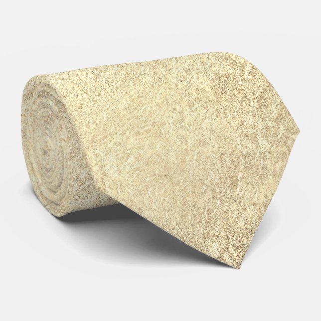 Light Yellow Crinkle Wedding Neck Tie Krawatte (Gerollt)
