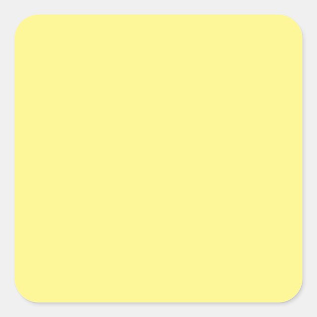 Light Yellow #FFF888, Marzipan Quadratischer Aufkleber (Vorderseite)