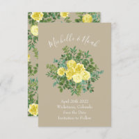 Light Yellow & Khaki Ecru Wedding Rett Date