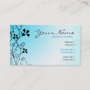 LightBlue Florali Business Card Visitenkarte