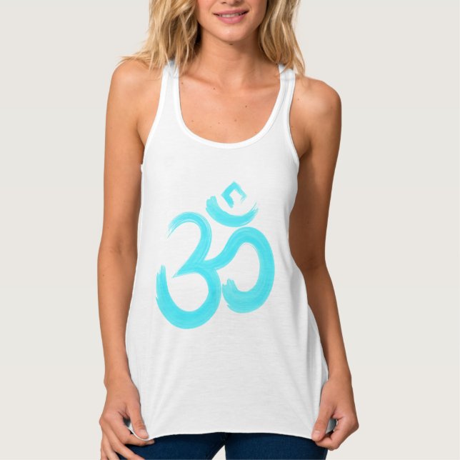 Lightblue Paintbrushed OM Tank Top (Vorderseite)