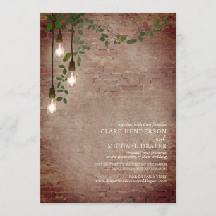 Lightbulb Greenery Garland Brick Virtual Einladung