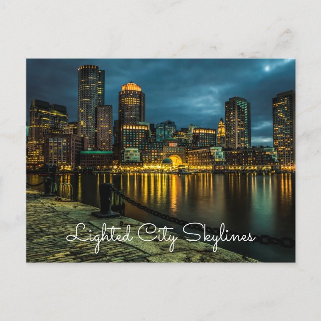 Lighted City Skylines Postkarten (Vorderseite)