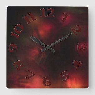 Lighted Face Quadratische Wanduhr