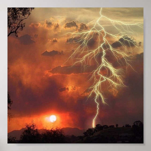 Lightening Sunset Poster (Vorne)