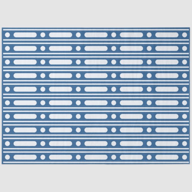 Lighter Blue Bone Inlay Dots Border Decoupage Seidenpapier (Vorderseite)