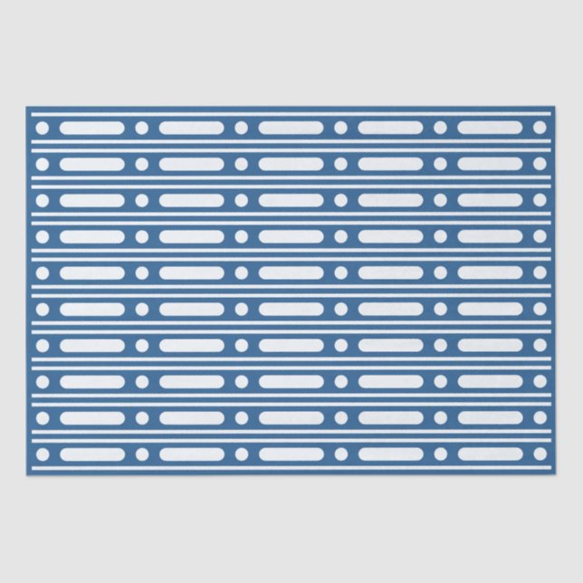 Lighter Blue Bone Inlay Dots Border Decoupage Seidenpapier (Vorderseite)