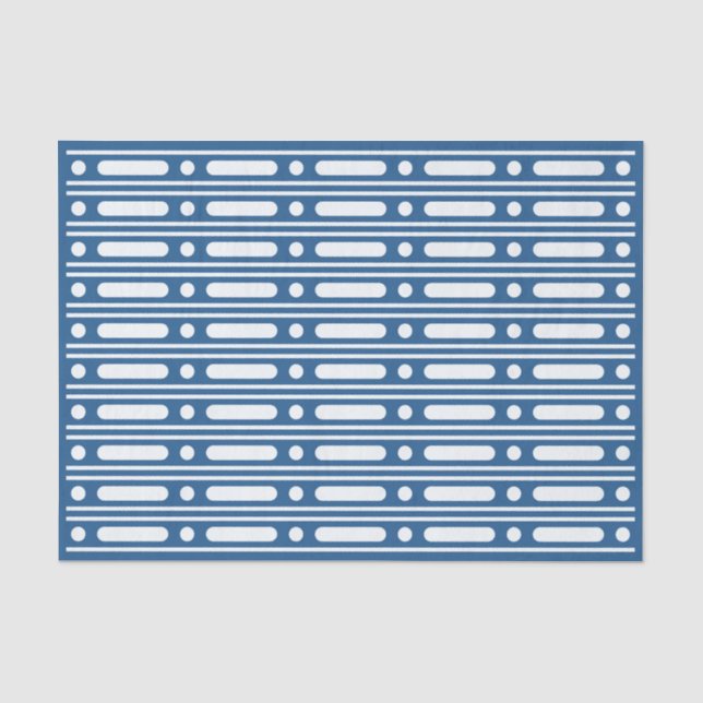 Lighter Blue Bone Inlay Dots Border Decoupage Seidenpapier (Vorderseite)