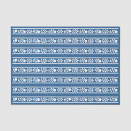 Lighter Blue Bone Inlay Floral Border Decoupage  Seidenpapier